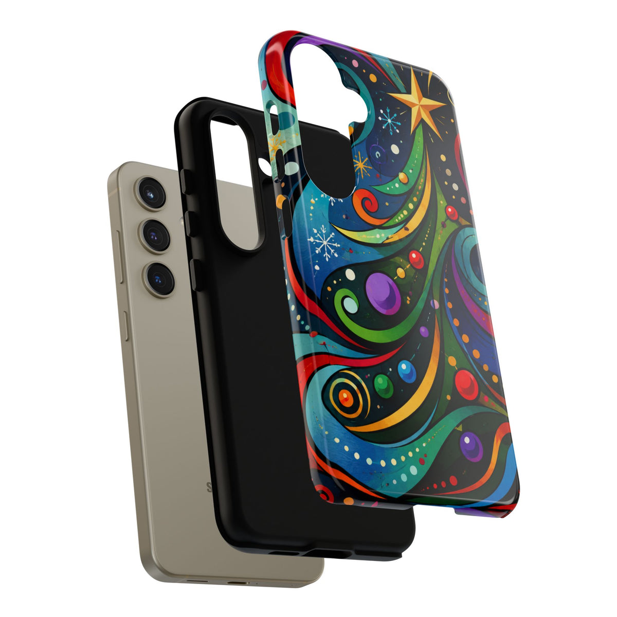 Colorful Swirl Christmas Tree Tough Phone Case