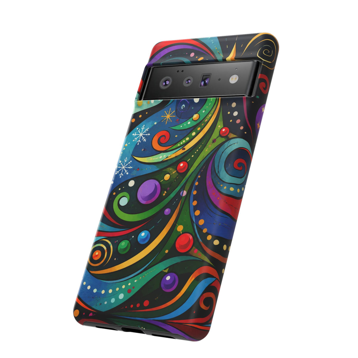 Colorful Swirl Christmas Tree Tough Phone Case