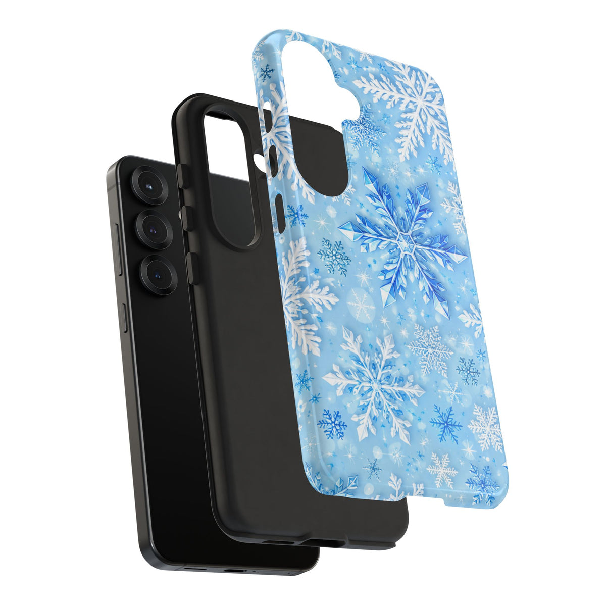 Winter Snowflake Tough Phone Case — Blue Holiday Protective Cover