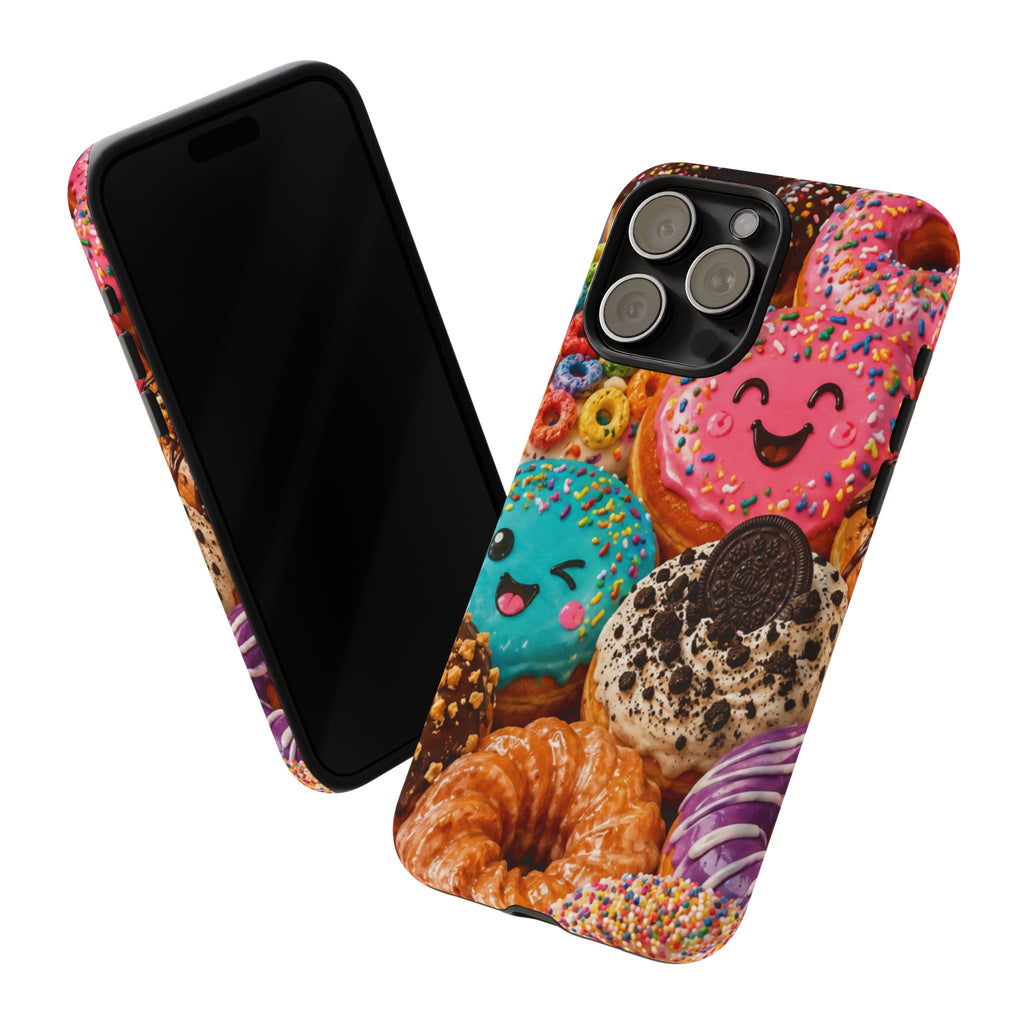 Donut Smile Tough Phone Case — Cute Colorful Desserts Protective Cover