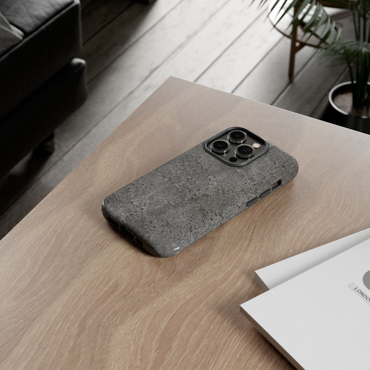 Concrete Texture Phone Case — Rugged Grey Protective iPhone Cover