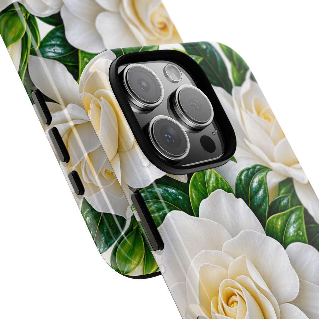 Floral Camellia Tough Case — White Gardenia Phone Cover