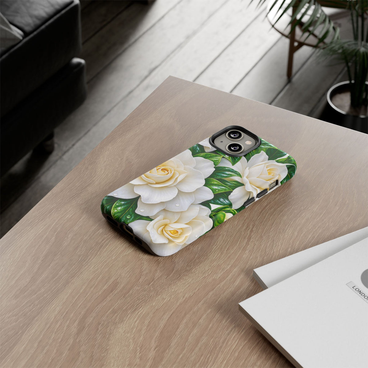 Floral Camellia Tough Case — White Gardenia Phone Cover