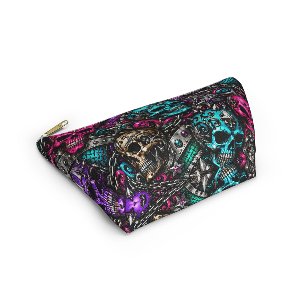 Colorful Sugar Skull Pattern Accessory Pouch