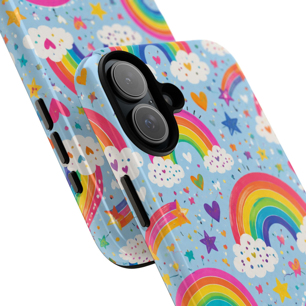 Rainbow Clouds Phone Case — Cute Pastel Rainbow Pattern Tough Case