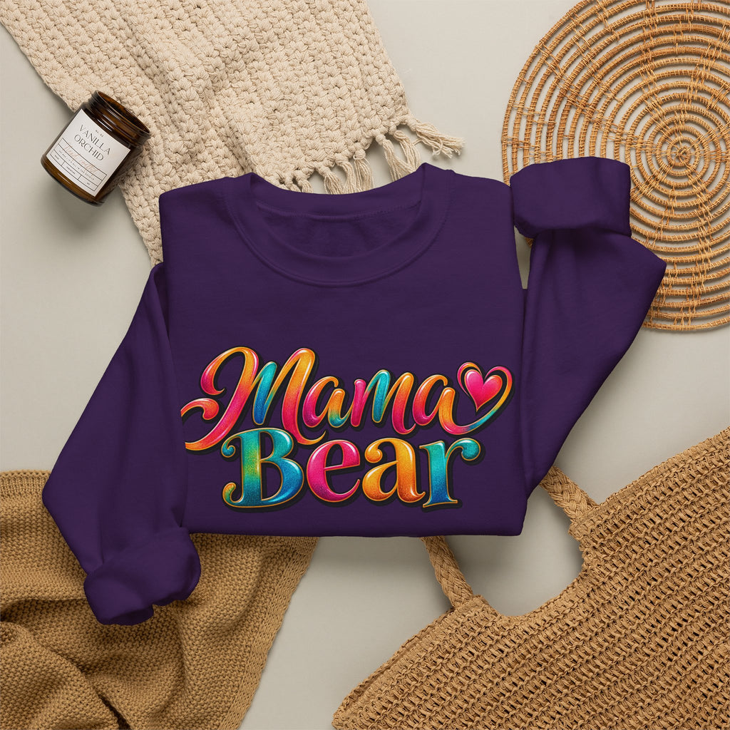 Mama Bear Crewneck Sweatshirt – Colorful Retro Mom Graphic