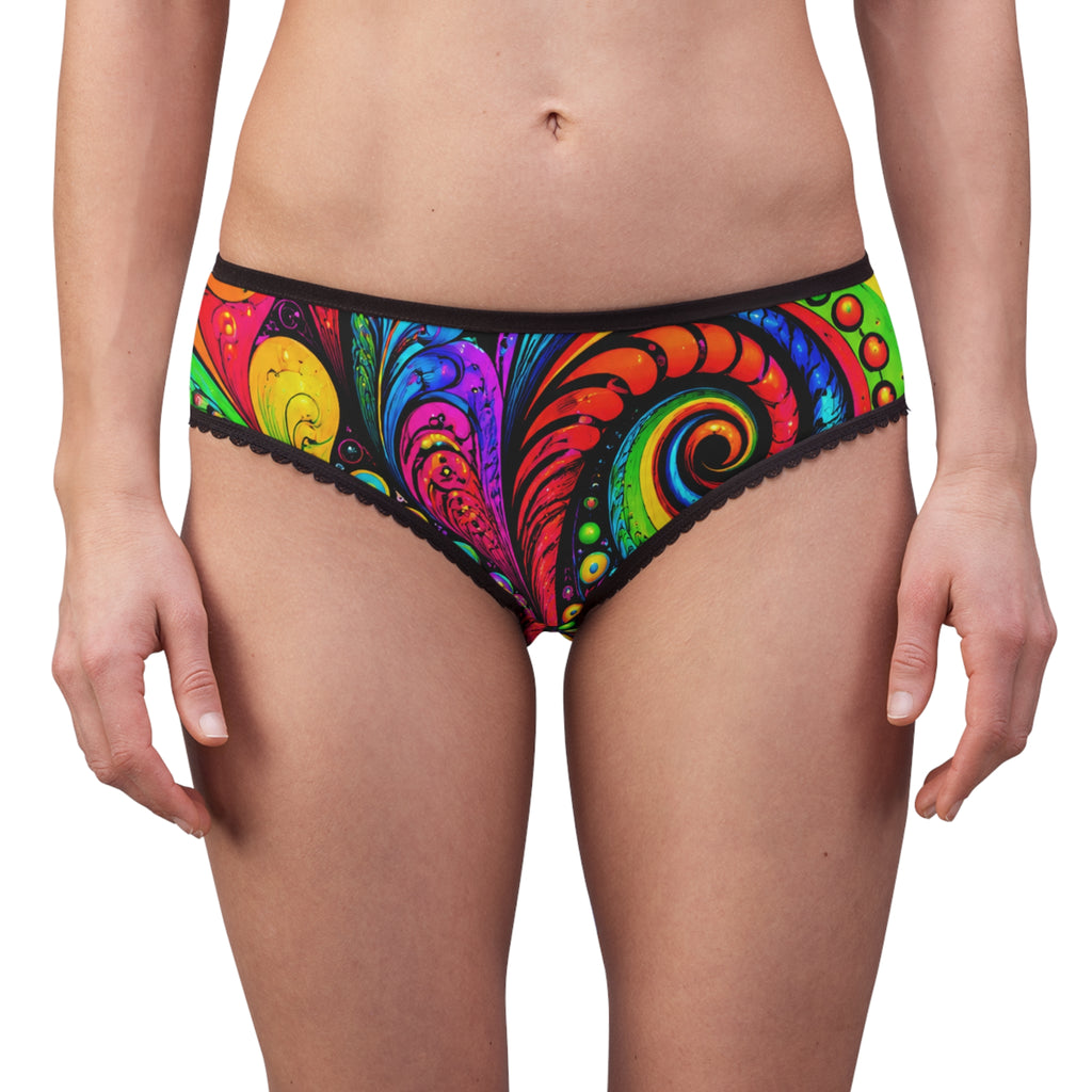 Women's Briefs — Psychedelic Rainbow Swirl All-Over Print