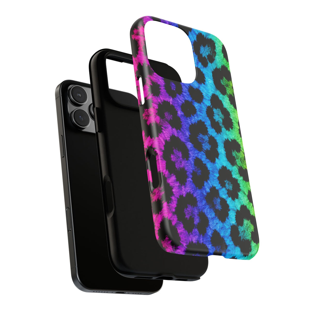 Neon Rainbow Leopard Tough Case – Colorful Animal Print Phone Cover