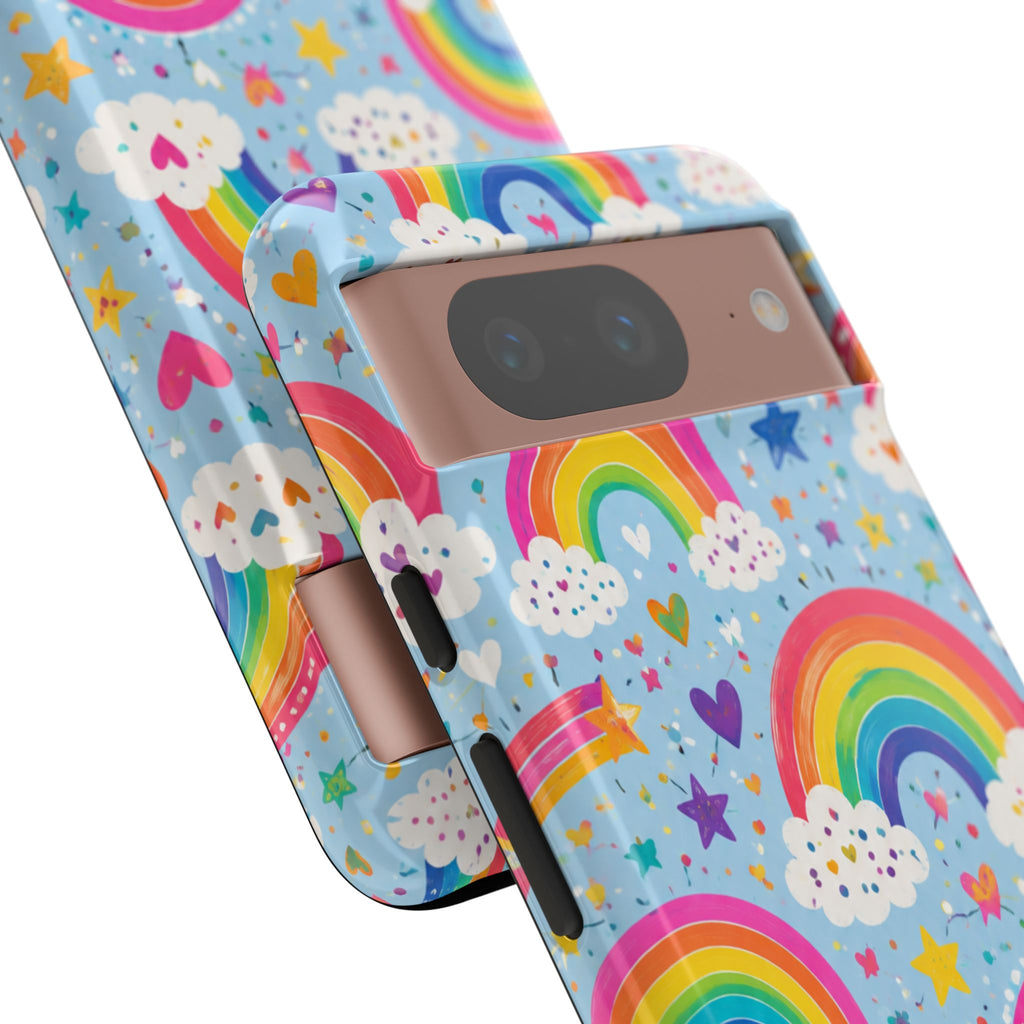 Rainbow Clouds Phone Case — Cute Pastel Rainbow Pattern Tough Case