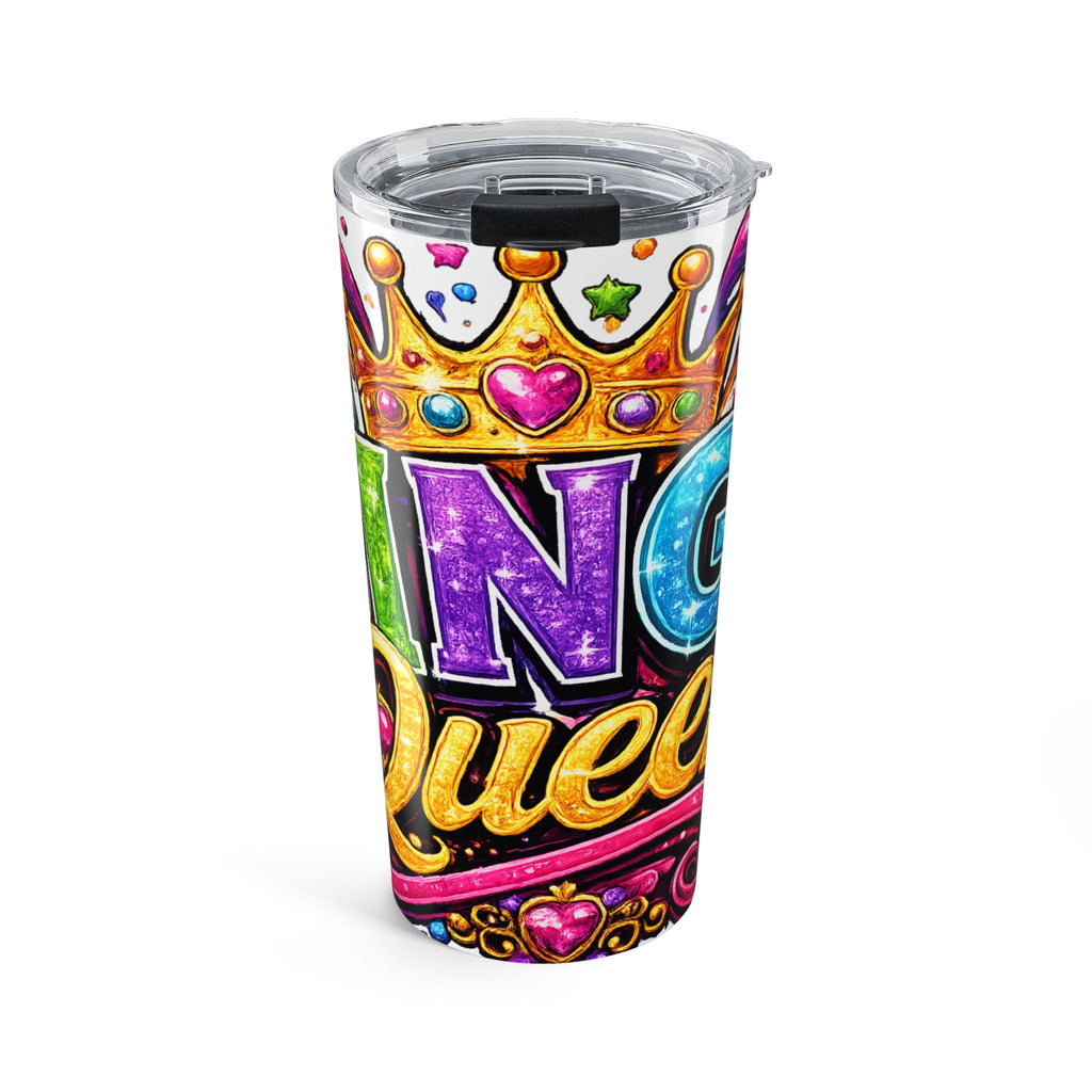 Bingo Queen Tumbler | 20oz Glitter Crown Bingo Ball Design