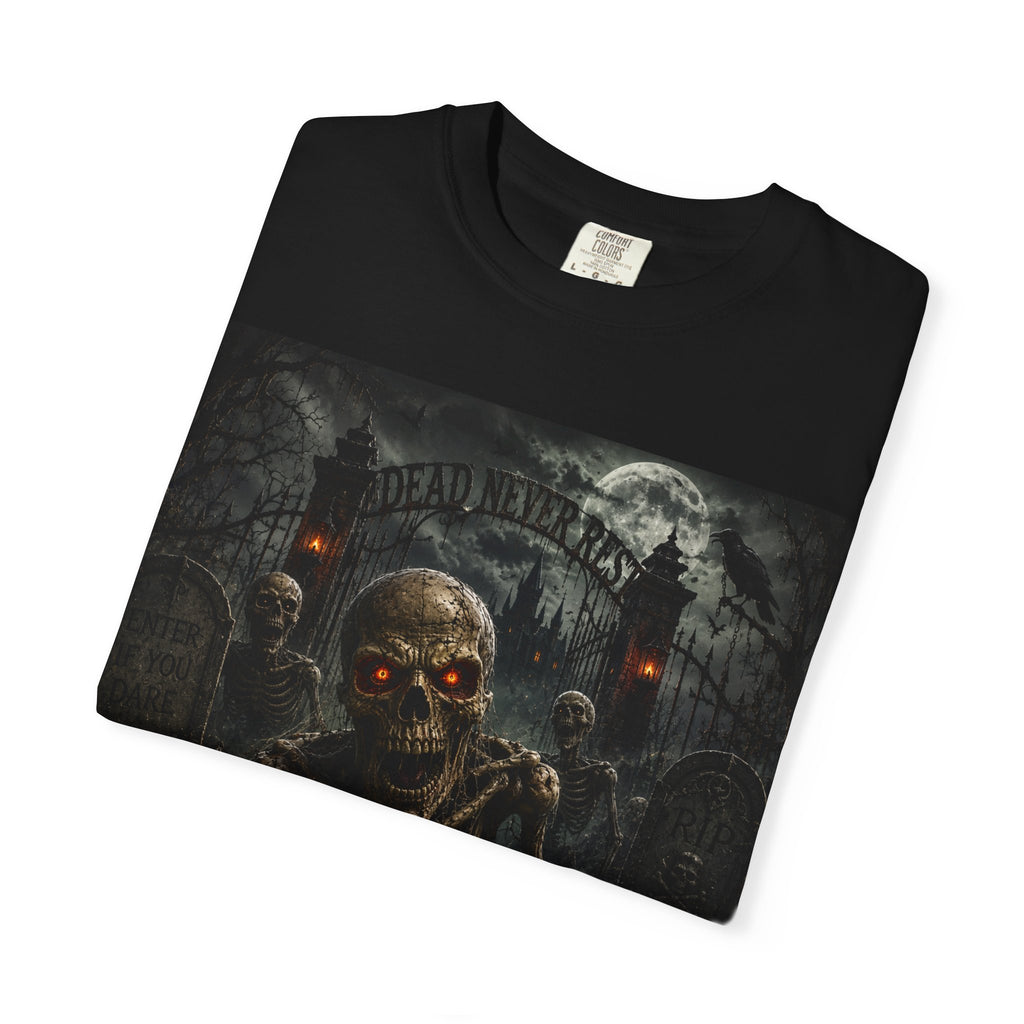 Zombie Graveyard T-Shirt — 'Rise and Rot' Horror Graphic Tee