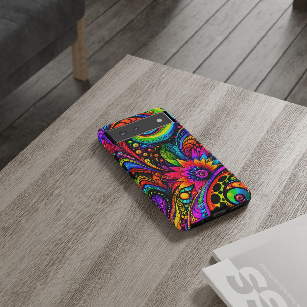 Psychedelic Floral Phone Case — Vibrant Swirl Tough Protective Cover