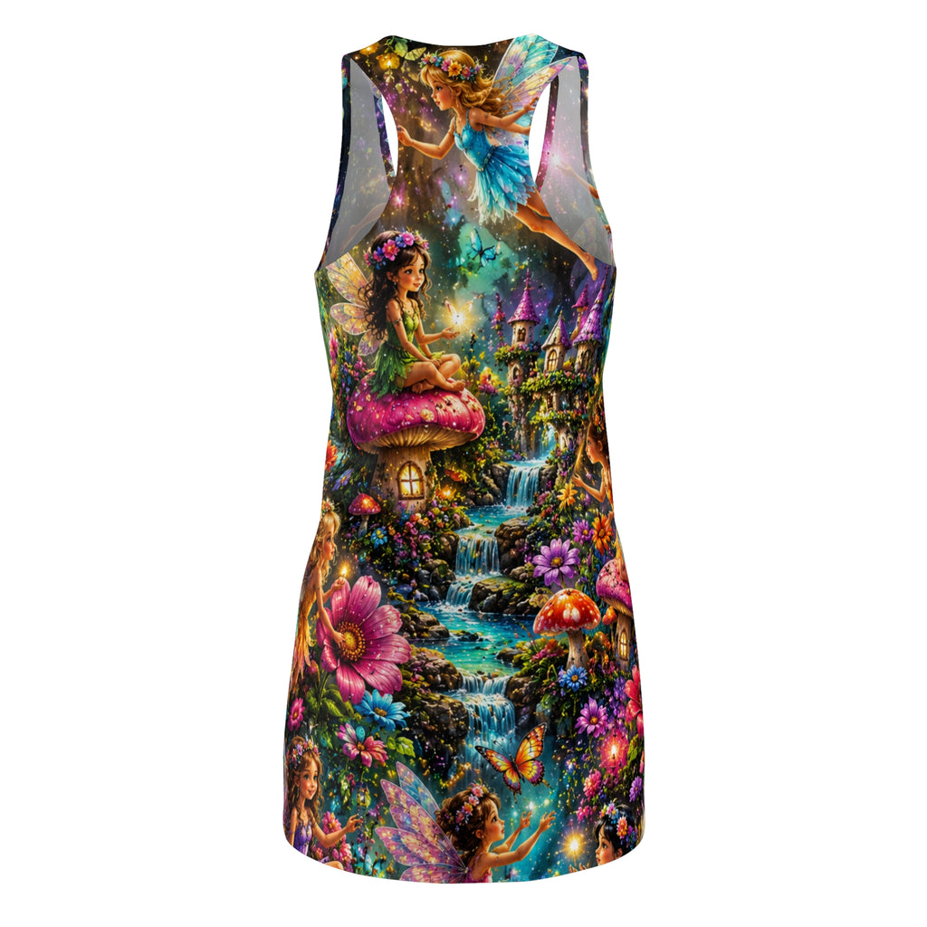 Fairy Garden Racerback Dress — Enchanted Mushroom Cottage AOP