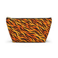 Tiger Stripe Accessory Pouch - Orange T-Bottom Makeup Bag