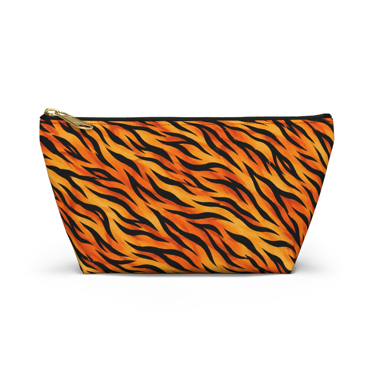 Tiger Stripe Accessory Pouch - Orange T-Bottom Makeup Bag