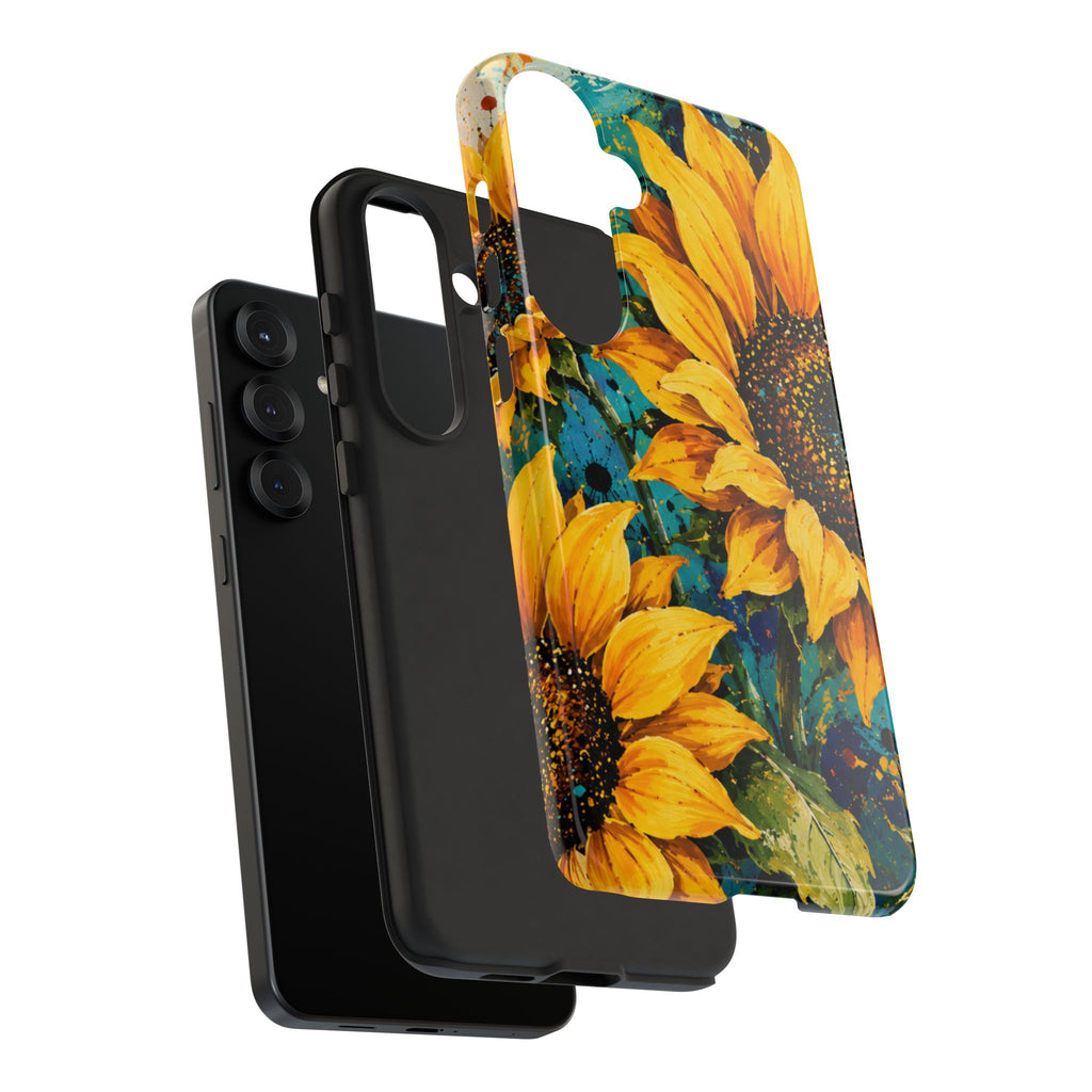 Sunflower Art Phone Case — Vibrant Yellow Floral Tough Case