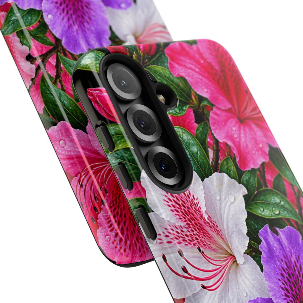 Floral Azalea Phone Case — Vibrant Pink & Purple Blossom Protection