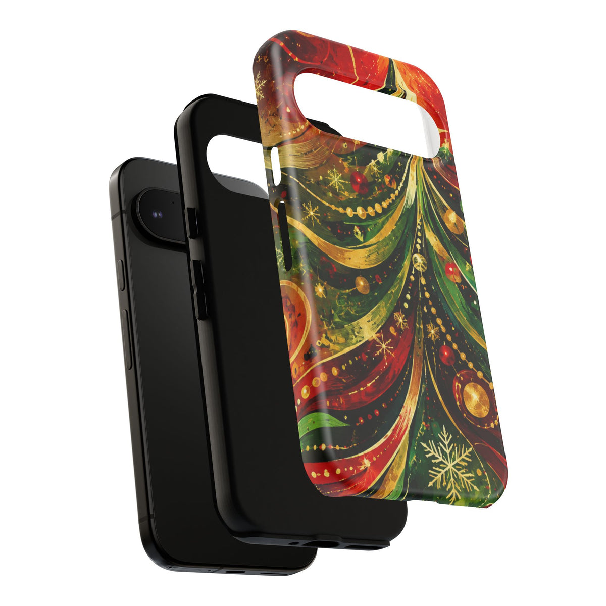 Christmas Tree Tough Phone Case — Festive Red & Green Holiday Phone Cover
