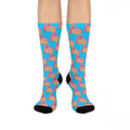 Birthday Cake Crew Socks — Colorful Party Slice Pattern Cushioned Socks