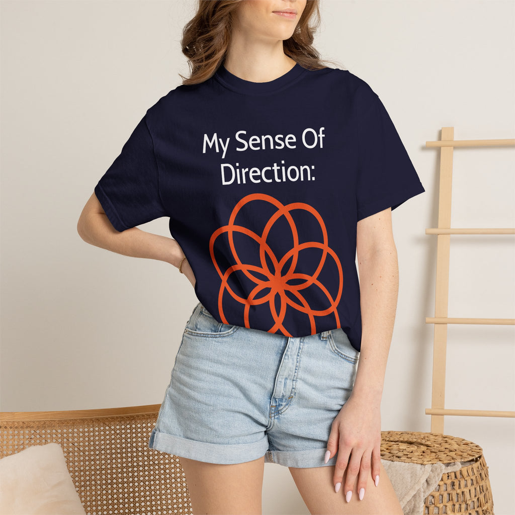 My Sense Of Direction: Compass Flower T-shirt | Funny Directional Tee