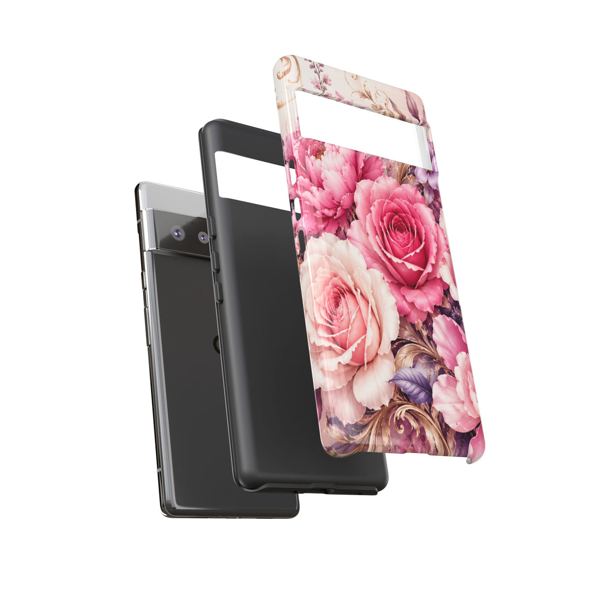 Pink Vintage Roses phone case | floral iPhone cover