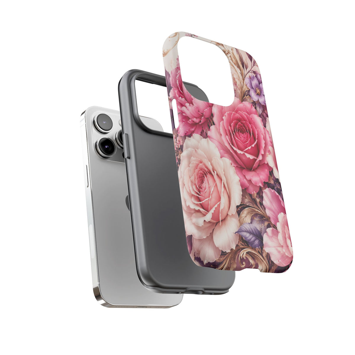 Pink Vintage Roses phone case | floral iPhone cover