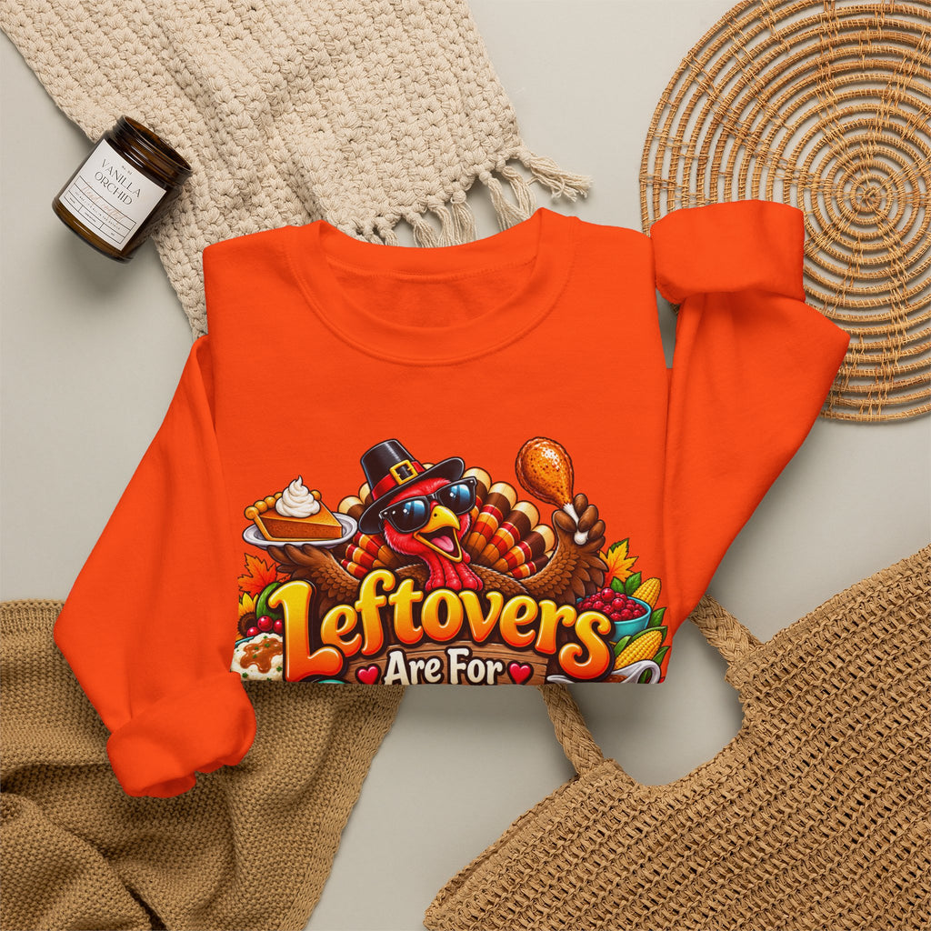 Sweatshirt — "Leftovers Are For Quitters" Thanksgiving Turkey Graphic Crewneck
