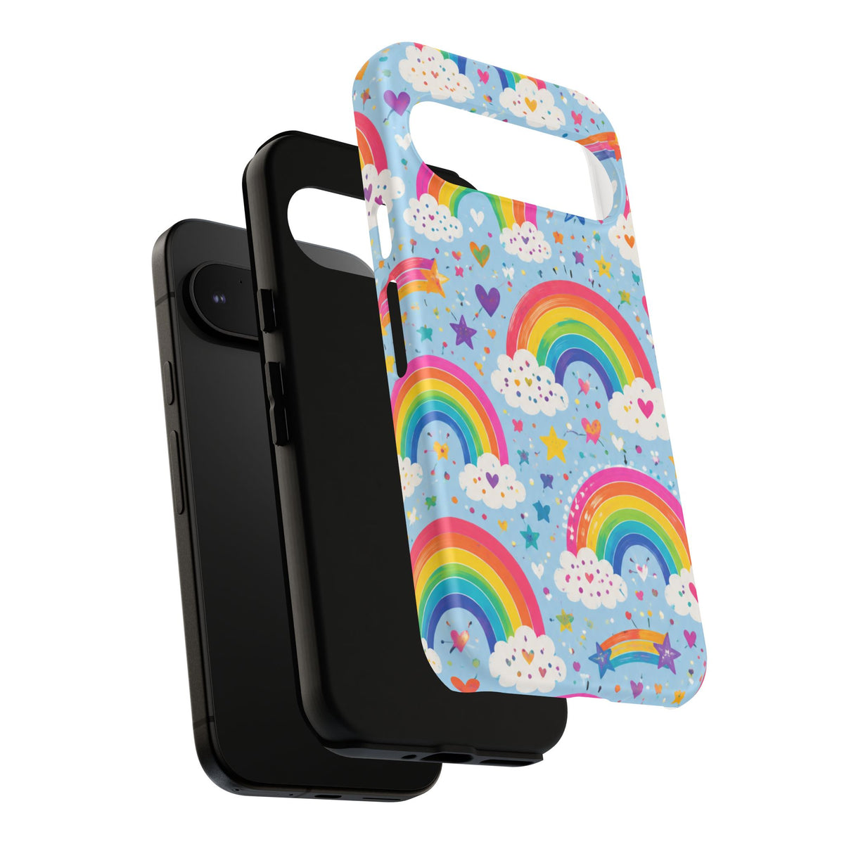 Rainbow Clouds Phone Case — Cute Pastel Rainbow Pattern Tough Case