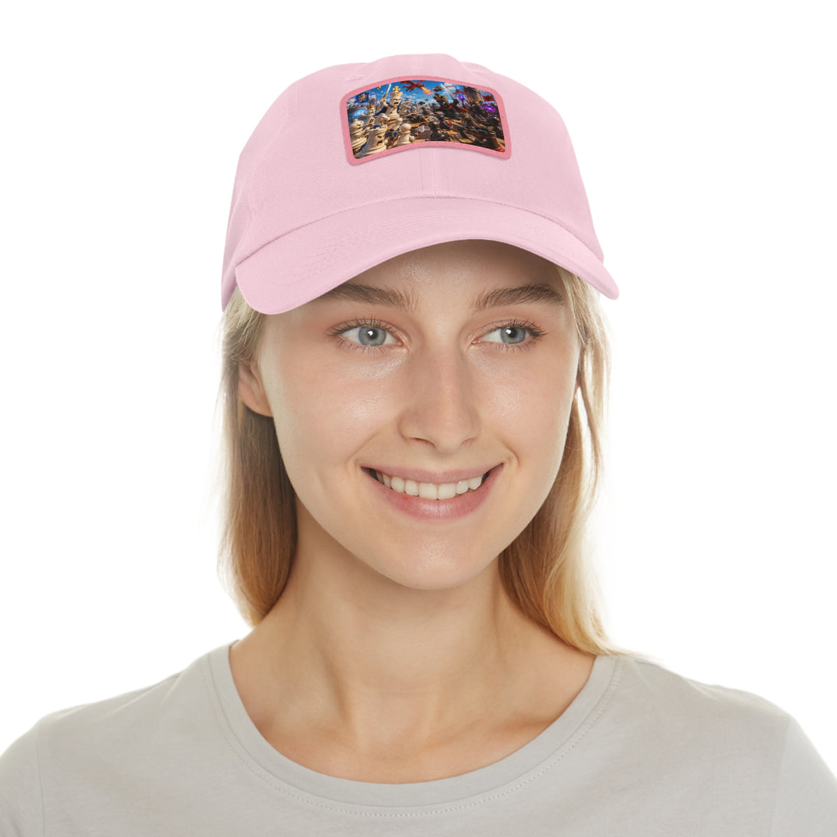 Dad Hat with Leather Patch (Rectangle)