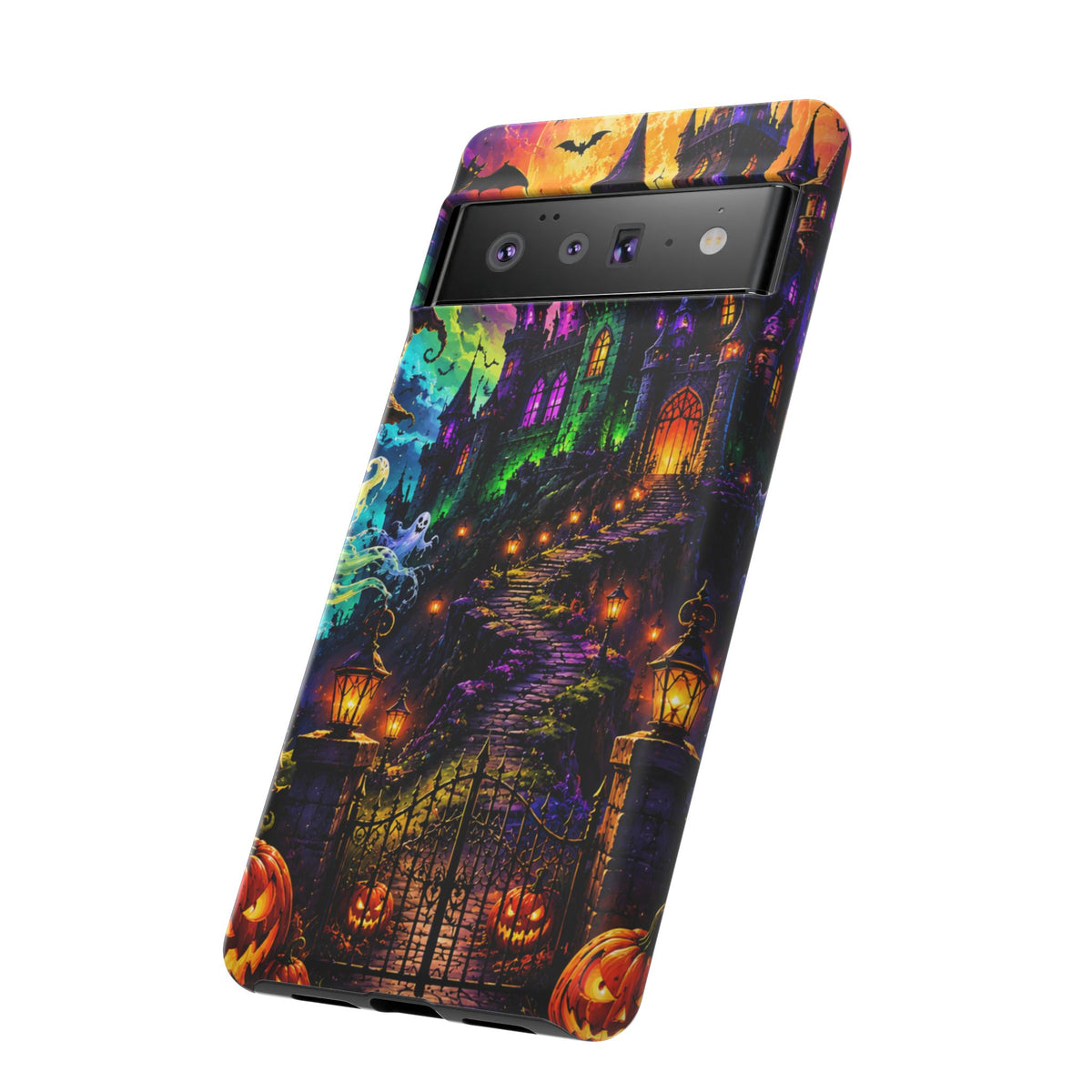 Halloween Haunted Castle Phone Case — Spooky Pumpkin & Ghost Tough Case