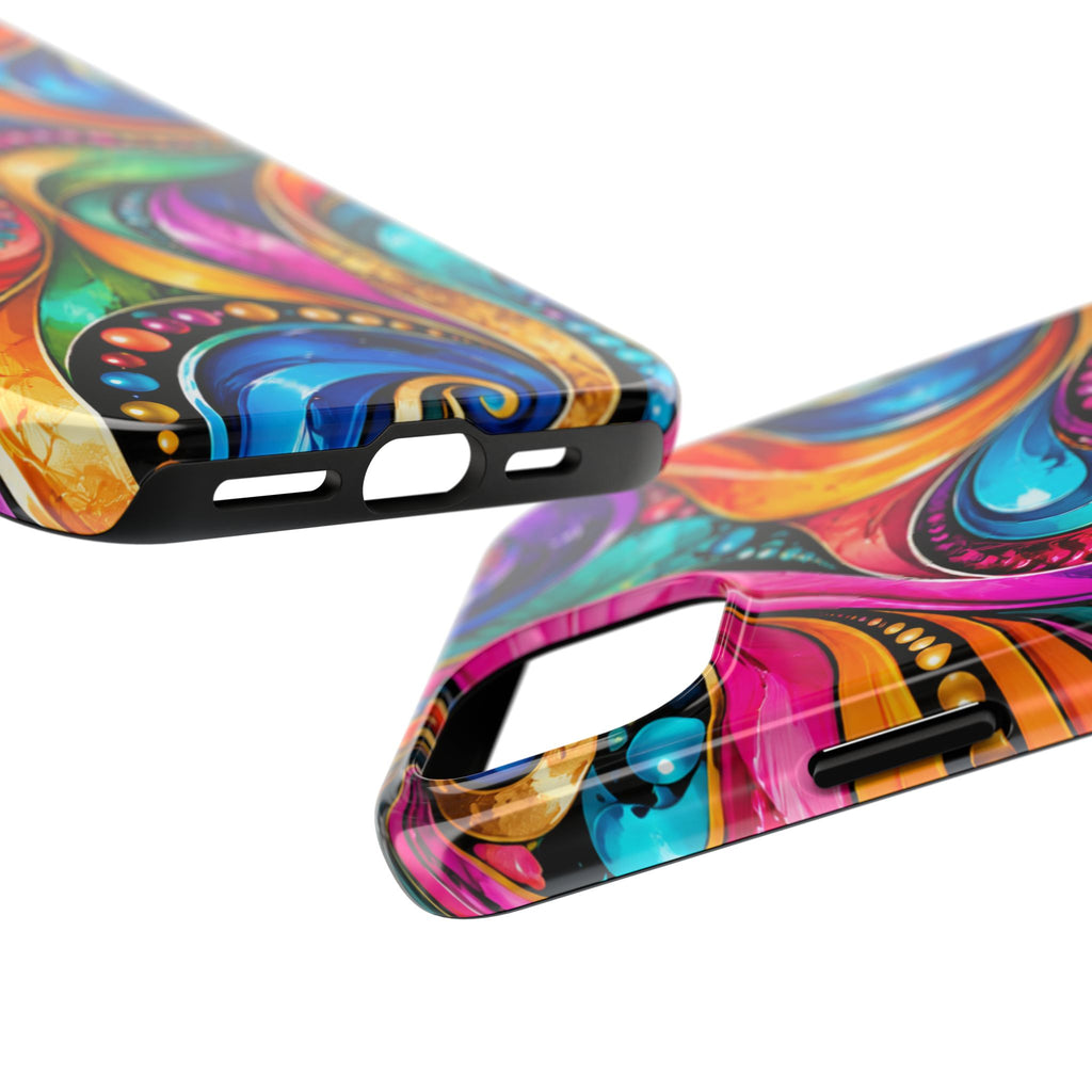 Colorful Swirl Tough Phone Case — Vibrant Abstract Protective Cover