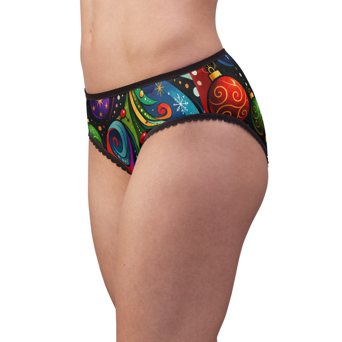 Holiday Swirl Women's Briefs — Colorful Christmas Ornament Print