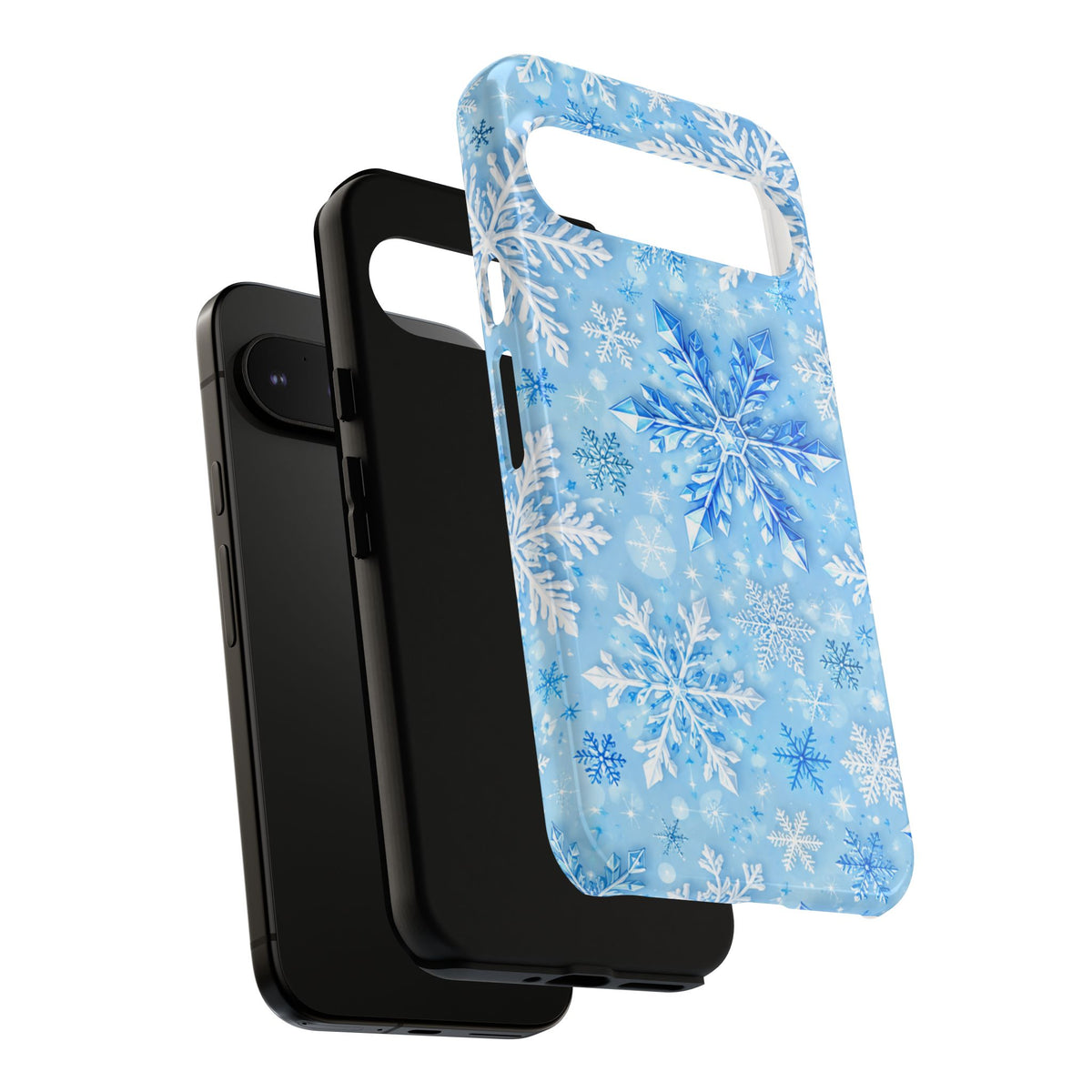 Winter Snowflake Tough Phone Case — Blue Holiday Protective Cover