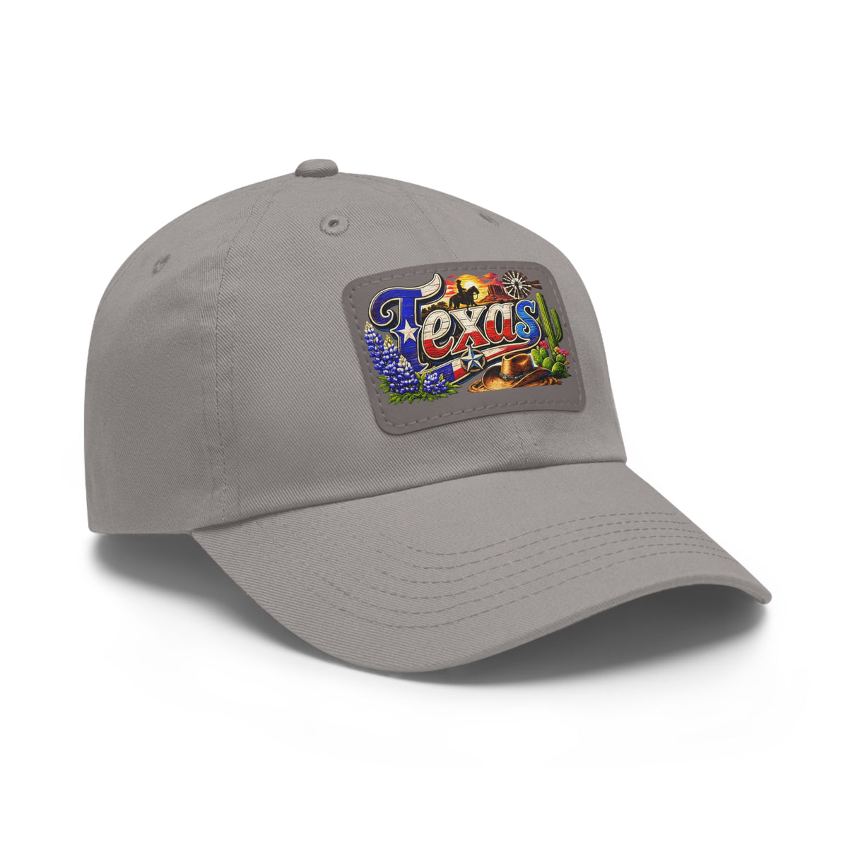 Texas Leather Patch Dad Hat | Retro Lone Star Patch Cap