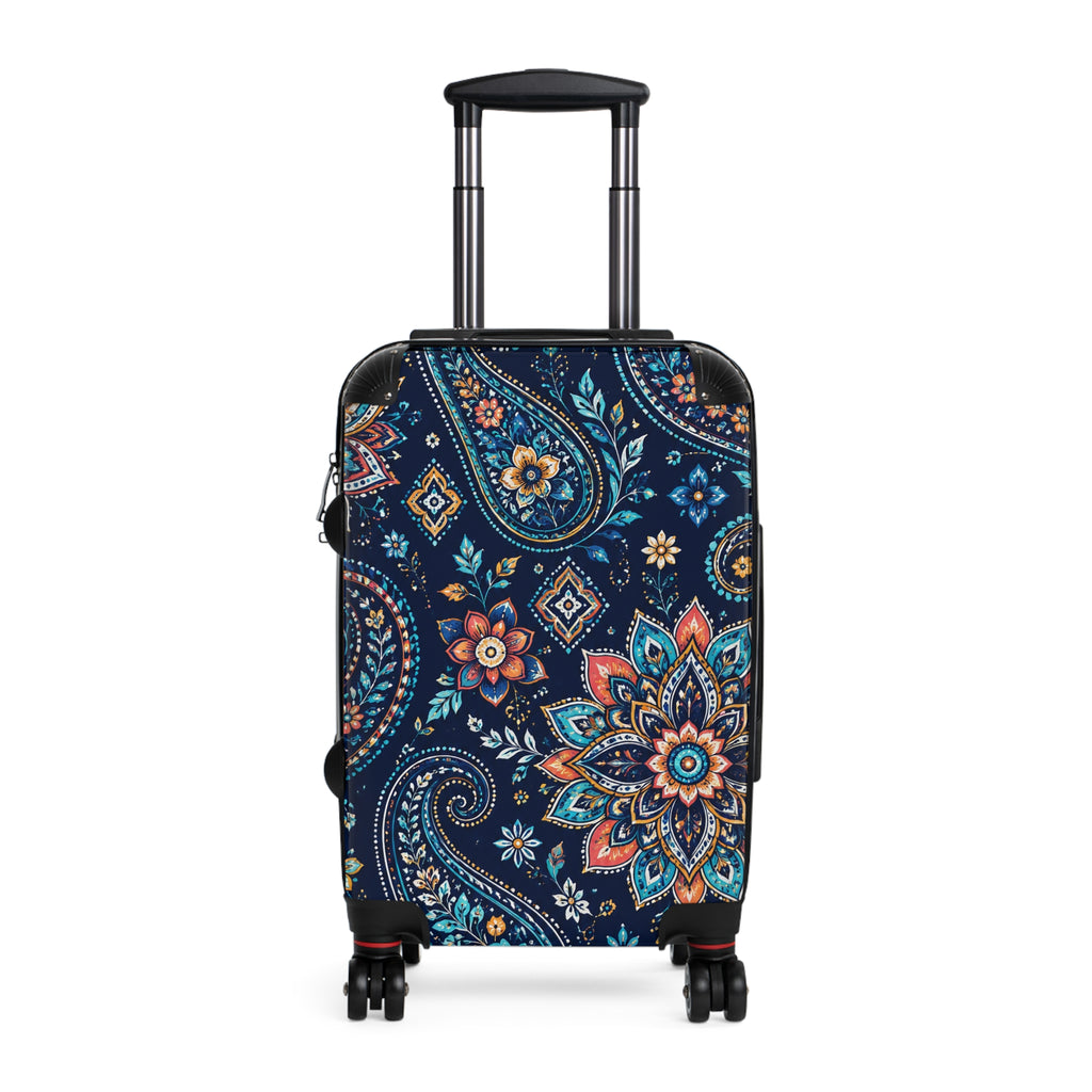 Floral Paisley Suitcase Cover – Navy Boho Luggage Protector