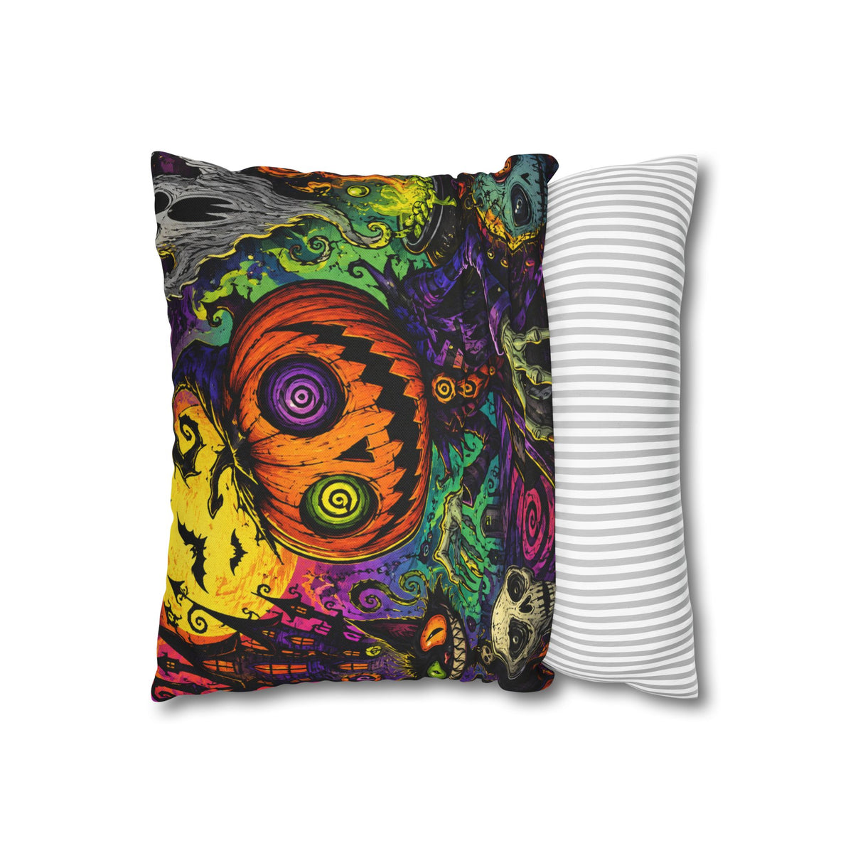 Psychedelic Pumpkin Jack-o'-Lantern Pillowcase