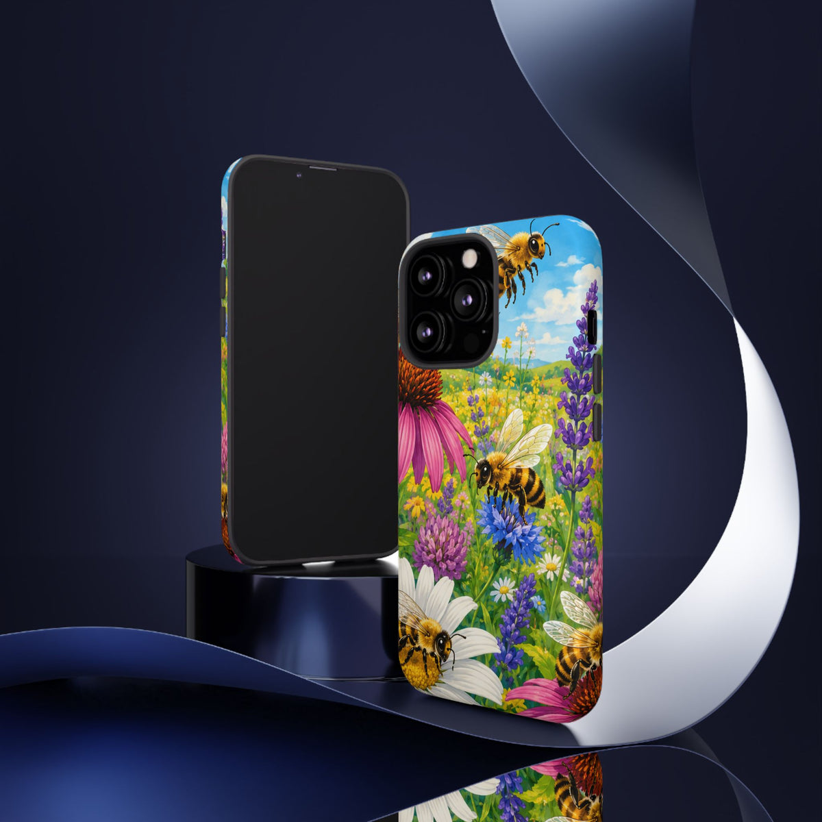 Bee Meadow Phone Case — Floral Honeybee Protective Cover