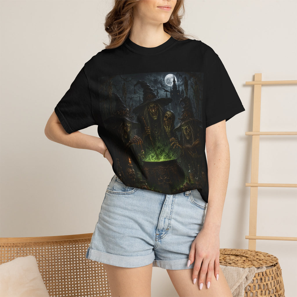 Witches Cauldron T-Shirt – Spooky Halloween Witch Scene