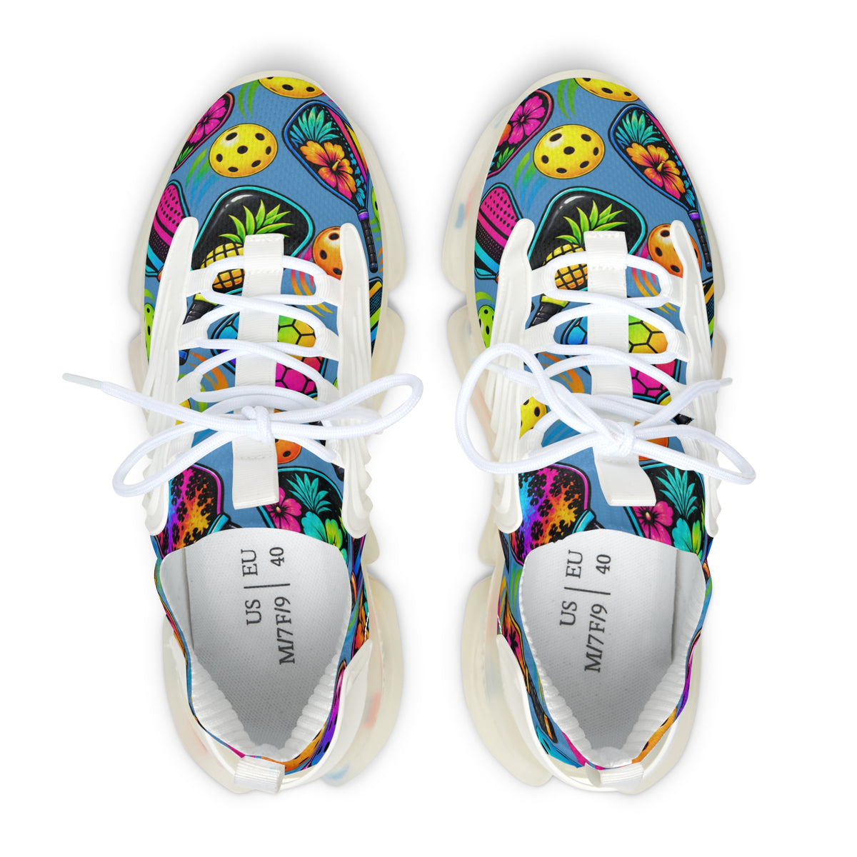 Women's Mesh Sneakers — Colorful Tropical Fruit Print Athletic Shoes