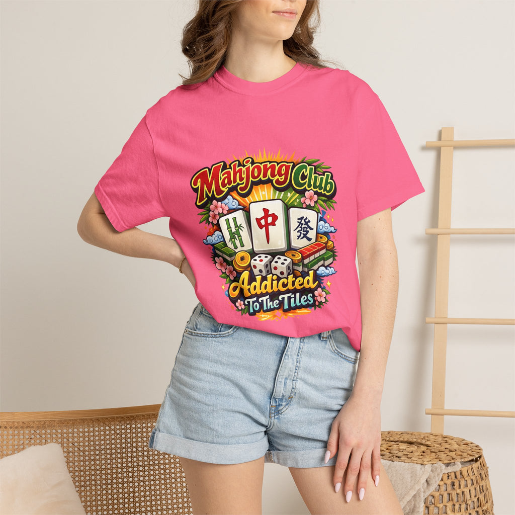 Mahjong Club Addicted to the Tiles T-shirt | Mahjong Graphic Tee