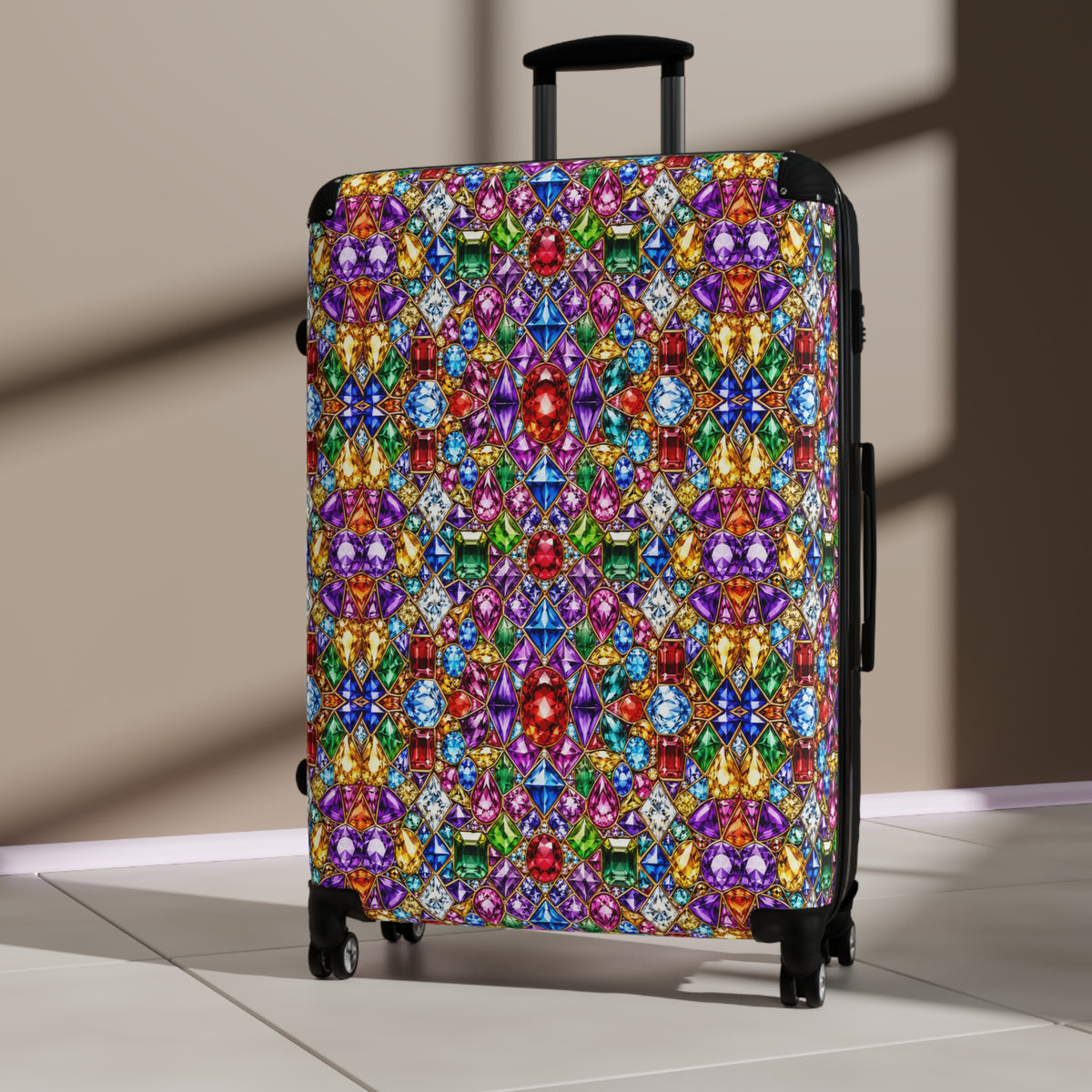 Gemstone Mosaic Suitcase — Colorful Kaleidoscope Carry‑On