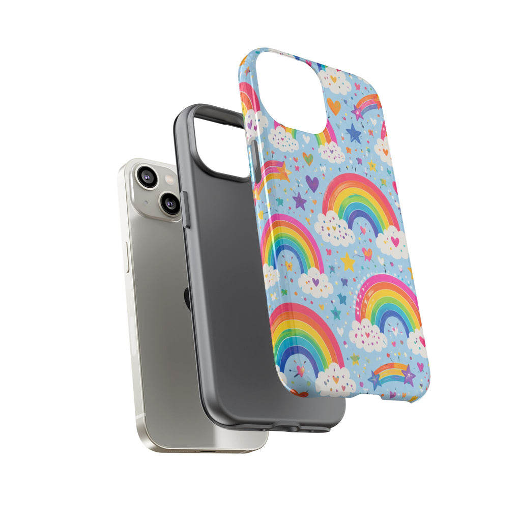 Rainbow Clouds Phone Case — Cute Pastel Rainbow Pattern Tough Case