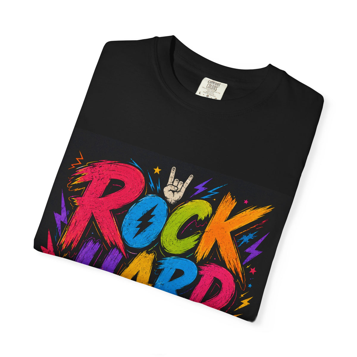 Rock Hard Guitar Graphic T-Shirt | Electric Skull Rock Tee
