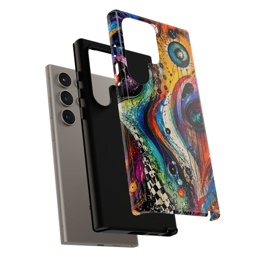 Abstract Cosmic Swirl Phone Case — Colorful Artistic iPhone Tough Case