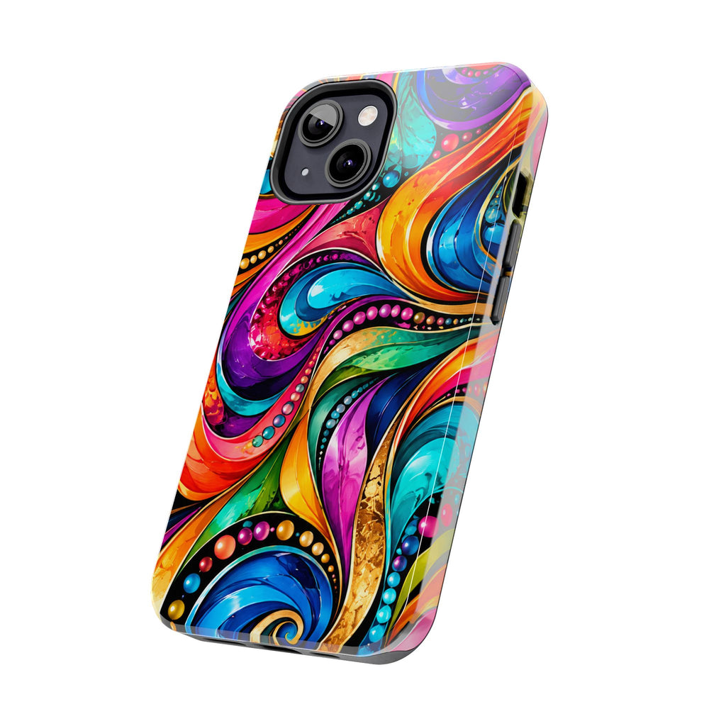 Colorful Swirl Tough Phone Case — Vibrant Abstract Protective Cover