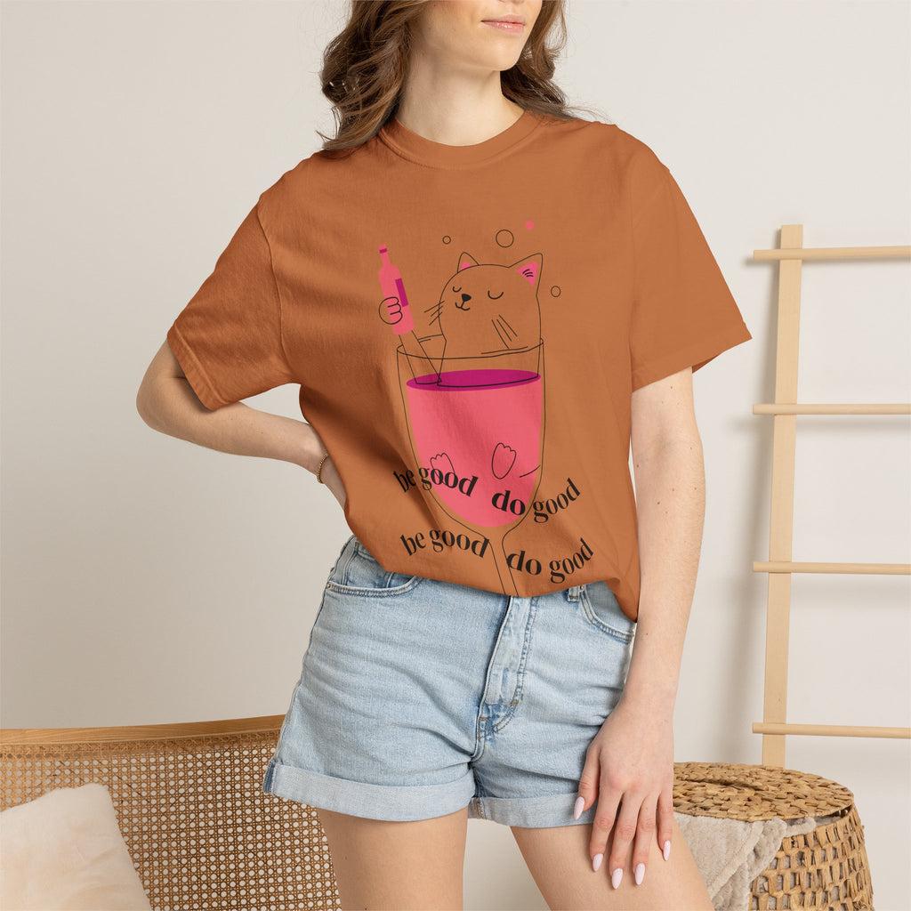Cat in Wine Glass T-shirt | be good do good design