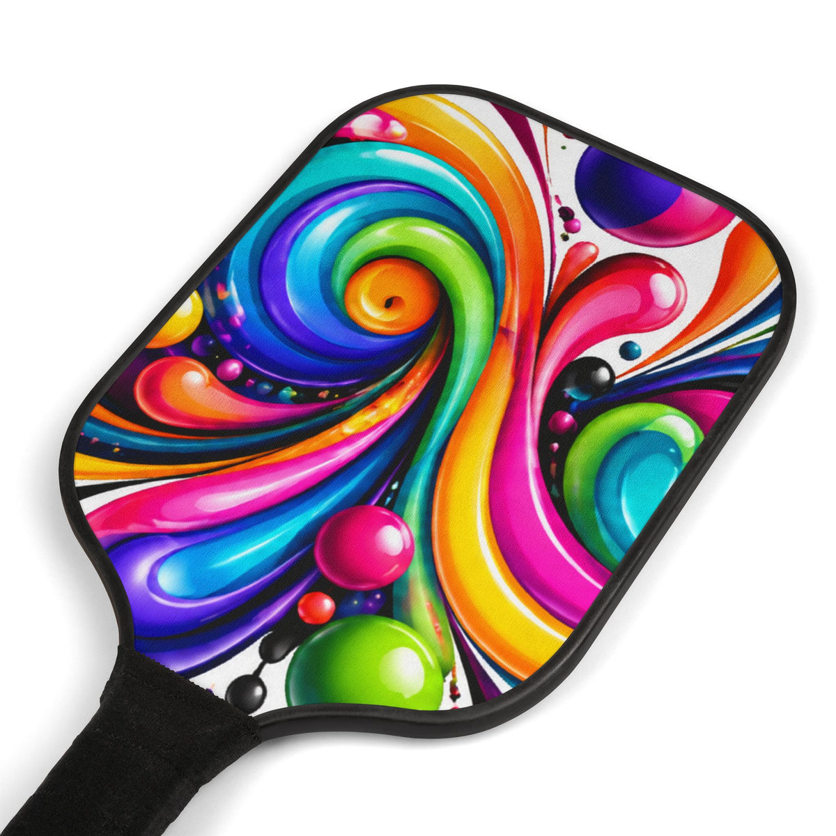 Colorful Swirl Pickleball Paddle Set – Bright Abstract Design Kit (2 Paddles + Balls)