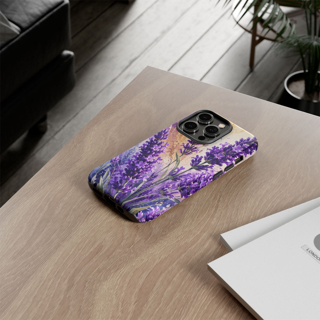 Lavender Bouquet Tough Phone Case — Protective Floral iPhone Case