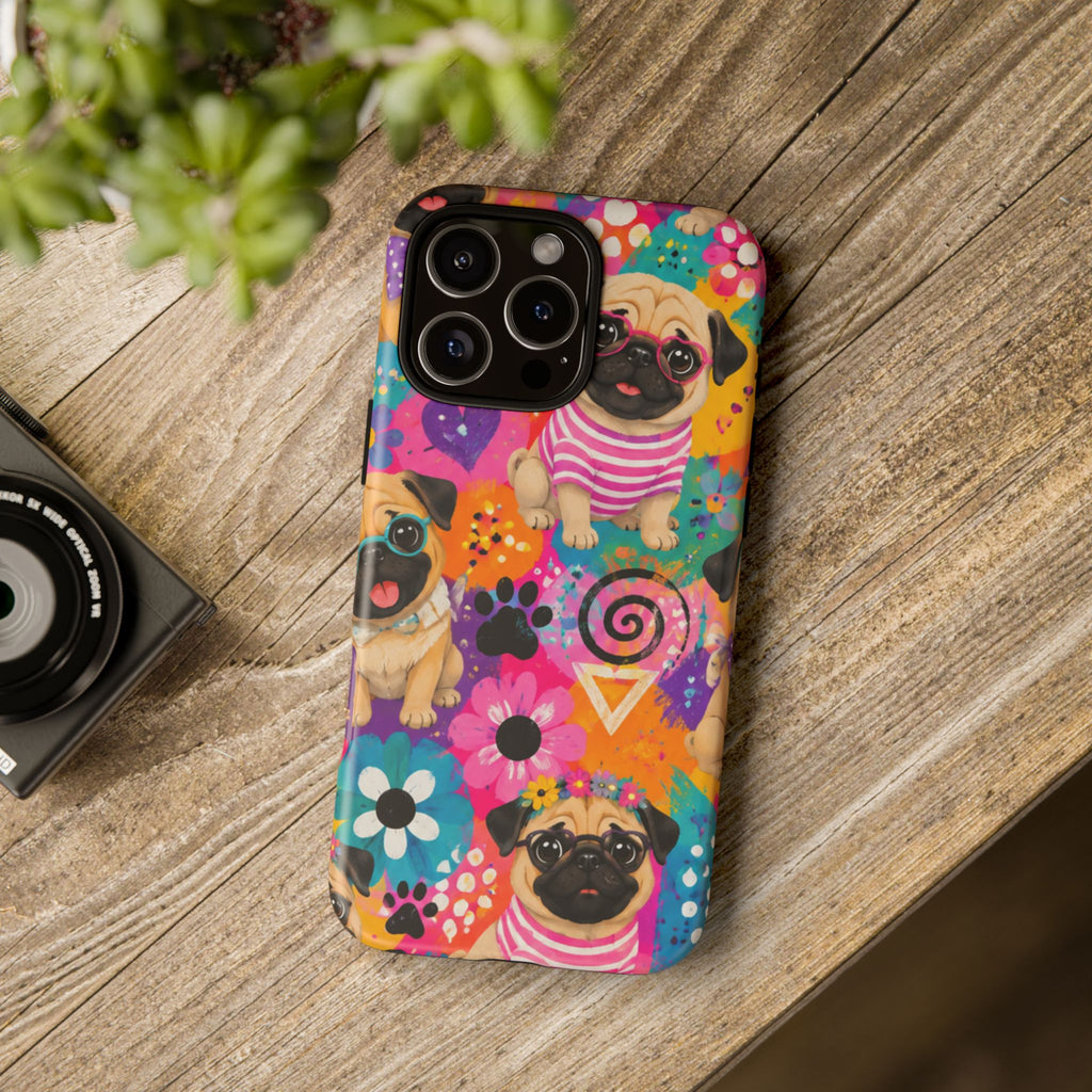 Pug Pop Art Phone Case — Colorful Pug Pattern Tough Case