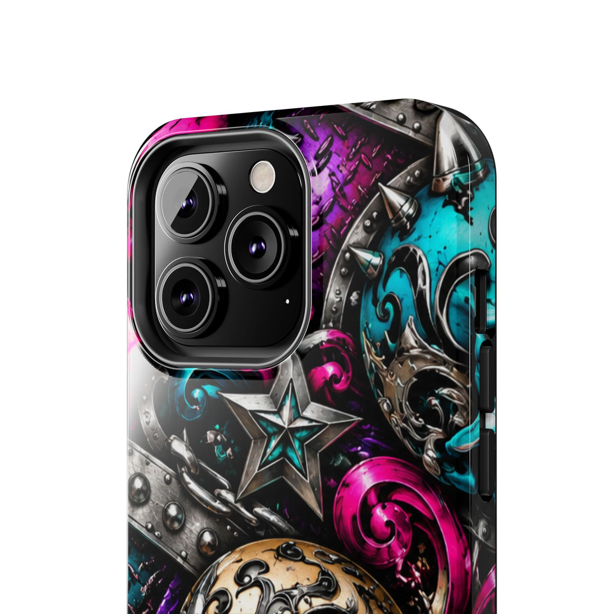 Skull & Stars Tough Phone Case | Colorful Gothic Skull Phone Case
